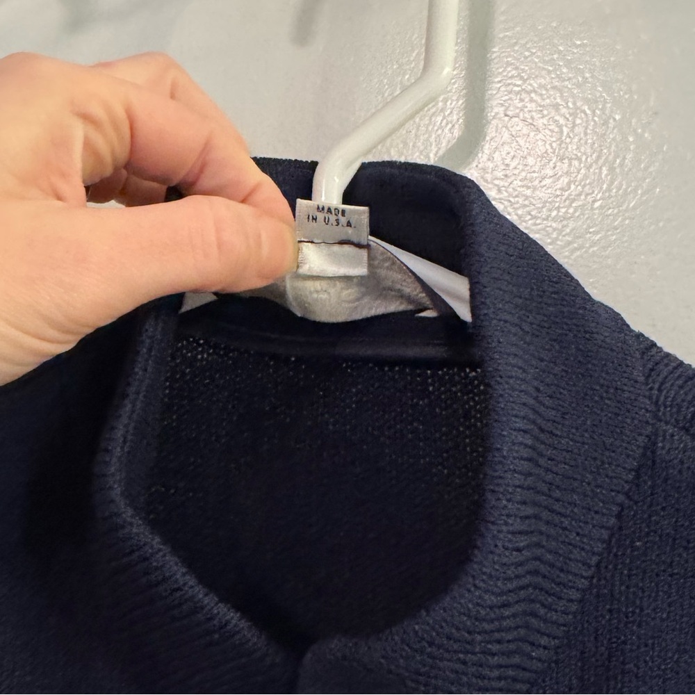 St. John Collection by Marie Grey Santana Knit Navy Zip Military Style Jacket - Picture 5 of 8